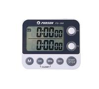 Large LCD Digital Dual 1/100 Second Centisecond Kitchen Timer Stopwatch Adjustable Alarm Volume Timer Count Up/Down with Memory Function