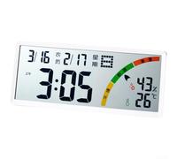 Large LCD Wall Clock with Calendar, Digital Temperature Humidity