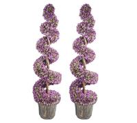 Large Leaf Artificial Spiral Tree with Decorative Planter