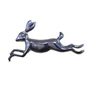 Large Leaping Hare Polished Pewter Scarf Sash Plaid Brooch - Made In Scotland