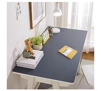 Large Leather Desk Mat, Desk Protection Mat, Table Desk Writing Mat, Large PU Leather Mouse Mat, Waterproof Protector, Notepad (90 x 180 cm, Blue)