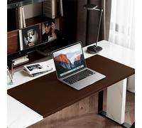 Large Leather Desk Pad with Edge-Protector & Edge-Locked, Non-Slip Office Table Mat for Work Typing Game, Waterproof Study Writing Mat Keyboard Mouse Pads (Brown,120x60cm)