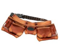 Large Leather Tool Belt 12 Pocket Heavy Duty Hammer Loop Adjustable Buckle