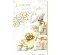 LARGE LEAVING TO HAVE BABY CARD****CUTE TEDDY**7 X 11 INCHES**AC2*