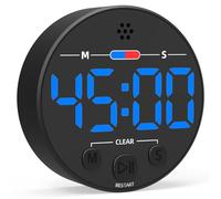 Large LED Digital Timer, Magnetic Countdown Loud Timer for Kitchen Cooking, Classroom Whiteboard, Kids, Toddler, Game, Productivity, Focus, Work, Task, Office, Meeting - Small, Simple, Visual, Blue