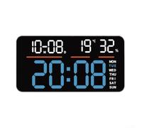 Large Led Digital Wall Clock Featuring Dual Alarms, Temp Humidity Sensor, Countdown Days, Stopwatch Function For Home Office Use, Blue(Blue)