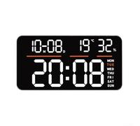 Large Led Digital Wall Clock Featuring Dual Alarms, Temp Humidity Sensor, Countdown Days, Stopwatch Function For Home Office Use, Blue(white)
