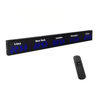 Large LED Digital World Clock for Multiple Time Zones, Customizable Display, Wall-Mounted Design Perfect for Hotels, Offices, and Home Use