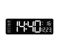 Large LED Display Countdown Wall Clock for Office and Home Remote Control Digital Wall Clock USB Rechargeable Modern for Living Room Black 15.24 X 5.12 X 1.26in (#4)