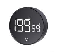 Large LED Kitchen Timer with 3 Volume Levels Adjustable Brightness and Magnet Back for Cooking Baking Teaching and Exercise Timing (Black)