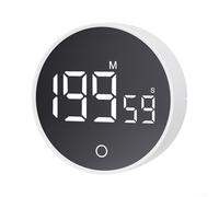 Large LED Kitchen Timer with 3 Volume Levels Adjustable Brightness and Magnet Back for Cooking Baking Teaching and Exercise Timing (White)