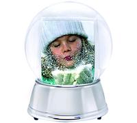 Large LED Light Up Photo Snow Globe - Silver Base