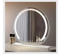 Large LED Vanity Mirror with Smart Touch Control, 360° Rotation, 3 Brightness Levels: White, Natural, Warm Light - 42x38CM (16.5x15IN), Perfect for Makeup & Beauty
