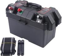 Large Leisure Battery Box With Strap USB For RV Caravan Camper Boat Motorhome, Camper Boat Motorhome Small-boat Transom, 44 * 24.5 * 27cm