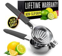 Large Lemon Squeezer Stainless Steel Press - Non-Slip Grip, Heavy Duty, Manual Design - Effortless Pro-Grade Lemon, Lime, Orange, and Citrus Fruit Hand Held Lemon Juicer Squeezer - No Seeds, Max Juice