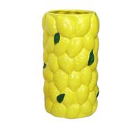 Large Lemon Vase 27cm Yellow Ceramic Fruit Textured Summer Flower Table Centrepiece