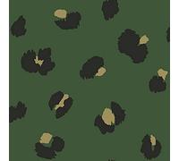 Large Leopard Spot Wallpaper Green Holden 13033 - Green/Black/Gold