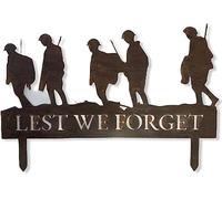 Large Lest We Forget Soldier Scene Garden Decoration Statue Remembrance Gift Feature Oranament Rustic Rusty Metal Gardening Present
