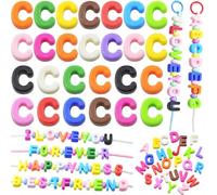 Large Letter Beads 26 Pcs 20mm 3D Paracord Beads Acrylic Colorful Bubble Big Alphabet Bead 6mm Large Hole Chunky Letter Bead for Keychains Purse Bag Charm Kit Backpack (26, Large Letter Beads C)