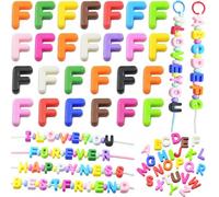 Large Letter Beads 26 Pcs 20mm 3D Paracord Beads Acrylic Colorful Bubble Big Alphabet Bead 6mm Large Hole Chunky Letter Bead for Keychains Purse Bag Charm Kit Backpack (26, Large Letter Beads F)