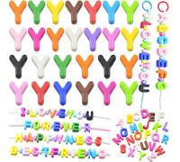 Large Letter Beads 26 Pcs 20mm 3D Paracord Beads Acrylic Colorful Bubble Big Alphabet Bead 6mm Large Hole Chunky Letter Bead for Keychains Purse Bag Charm Kit Backpack (26, Large Letter Beads Y)