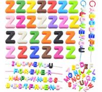 Large Letter Beads 26 Pcs 20mm 3D Paracord Beads Acrylic Colorful Bubble Big Alphabet Bead 6mm Large Hole Chunky Letter Bead for Keychains Purse Bag Charm Kit Backpack (26, Large Letter Beads Z)