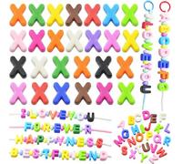 Large Letter Beads 26 Pcs 20mm 3D Paracord Beads Acrylic Colorful Bubble Big Alphabet Bead 6mm Large Hole Chunky Letter Bead for Keychains Purse Bag Charm Kit Backpack (26, Large Letter Beads X)