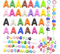 Large Letter Beads 26 Pcs 20mm 3D Paracord Beads Acrylic Colorful Bubble Big Alphabet Bead 6mm Large Hole Chunky Letter Bead for Keychains Purse Bag Charm Kit Backpack (26, Large Letter Beads A)