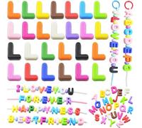 Large Letter Beads 26 Pcs 20mm 3D Paracord Beads Acrylic Colorful Bubble Big Alphabet Bead 6mm Large Hole Chunky Letter Bead for Keychains Purse Bag Charm Kit Backpack (26, Large Letter Beads L)
