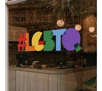 Large LGBTQ Pride Window Sticker for Glass - Reusable Gay Pride Accessories for Windows - Pride Party Decorations for Shops Bars Cafes Clubs