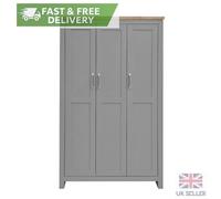 Lisbon Bedroom Furniture 3 Door Triple Wardrobe In Light Grey