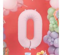 Large Light Pink Foil Number 0 Balloon for Birthday Celebrations and Backdrops