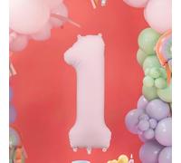 Large Light Pink Foil Number 1 Balloon for Birthday Celebrations and Backdrops
