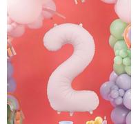Large Light Pink Foil Number 2 Balloon for Birthday Celebrations and Backdrops