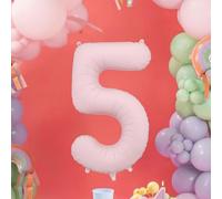 Large Light Pink Foil Number 5 Balloon - Giant Birthday Party Decor, Photo Booth Prop, Celebration Backdrop & Event Decoration