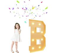 Large Light Up Marquee Letters Numbers,Led Glitter Mosaic Numbers Night Lights for Prom Wedding Party Bar Christmas(Letter B,3.3ft)