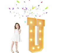 Large Light Up Marquee Letters Numbers,Led Glitter Mosaic Numbers Night Lights for Prom Wedding Party Bar Christmas(Letter U,2.3ft)