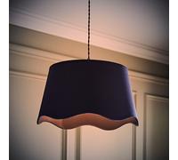 Large Lightshade Easy Fit Ceiling Shade Natural Linen Lampshade Scalloped Edge
