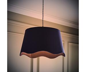 Large Lightshade Easy Fit Ceiling Shade Natural Linen Lampshade Scalloped Edge