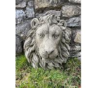 Large Lion Head Stone Statue | African Animal Bust Outdoor Garden Ornament Decor