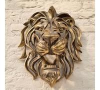 Large Lion Head Wall Mounted Art Sculpture, Gold Animal Head Wall Decor Wall Sculpture Home Decor Statue, 3D Wall Art Hanging Sculptures Large Lion Head Wall Sculpture(25 * 10 * 30cm)