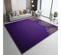 Large Living Room Rug 100x150 cm - Dream Mandala Lines Machine Washable Rugs, Fluffy, Non-Shedding, Anti-Slip Carpet for Bedroom Office Dining Room Lounge - Purple