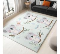 Large Living Room Rug 180 x 240 cm - Cute Koala Bear Dragonfly Machine Washable Rugs, Fluffy, Non-Shedding, Anti-Slip Carpet for Bedroom Office Dining Room Lounge - Duck Egg Color