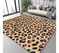 Large Living Room Rug 180x240 cm - Cheetah Skin Leopard Print Machine Washable Rugs, Fluffy, Non-Shedding, Anti-Slip Carpet for Bedroom Office Dining Room Lounge - Brown