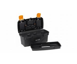 Large Lockable Plastic Tool Box With Removable Cantilever Storage Compartments Size 18
