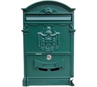 Large Lockable Wall Mount Mailbox - Vintage Metal Post Box with Security Lock, Weatherproof Letterbox for Outdoor Use, 10.2" X 3.2" X 16.2" for Home, Business & Office