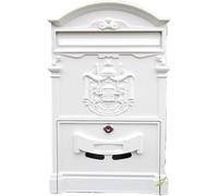 Large Lockable Wall Mount Mailbox - Vintage Metal Post Box with Security Lock, Weatherproof Letterbox for Outdoor Use, 10.2" X 3.2" X 16.2" for Home, Business & Office