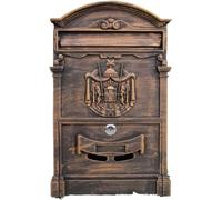 Large Lockable Wall Mount Mailbox - Vintage Metal Post Box with Security Lock, Weatherproof Letterbox for Outdoor Use, 10.2" X 3.2" X 16.2" for Home, Business & Office