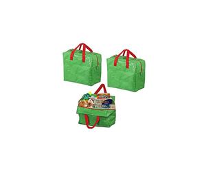 Large Loft Attic Junk Clutter Waterproof Organiser Storage Bag (Pack of 3, Green, 50L)