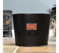 Large "Logs" Black Log Basket